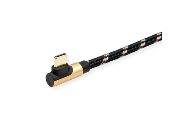 ROLINE 11.02.9060, 0,8 m, USB A, USB C, USB 2.0, 0,48 Gbit/sek., svart, gull