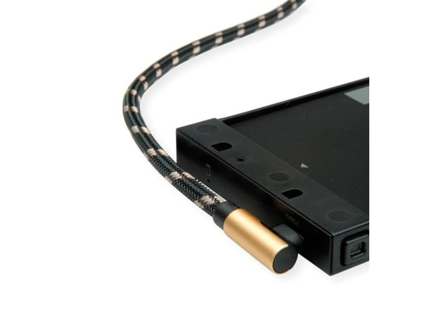 ROLINE 11.02.9061, 1,8 m, USB A, USB C, USB 2.0, 0,48 Gbit/sek., svart, gull