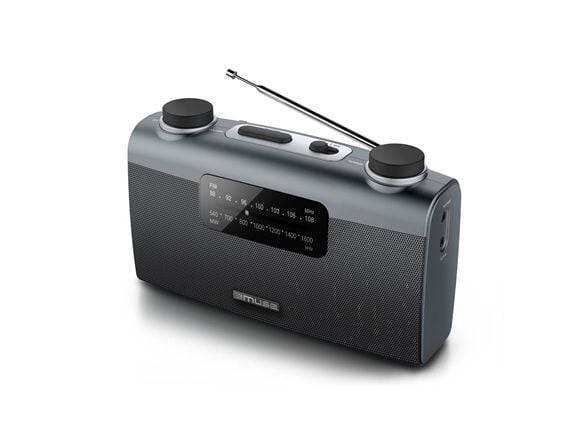 Muse M-058 R, Bærbar, Analog, AM, FM, Sort, Grå, Monokromatisk, Rotasjon
