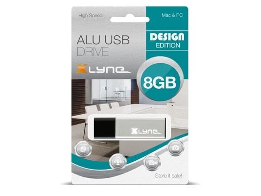 xlyne Alu - USB-flashstasjon - 8 GB - USB 2.0 - aluminiumssølv
