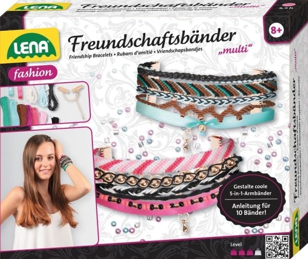 Lena Friendship bracelets Multi, Smykkesett til å lage armbånd for barn, 8 år, Flerfarget