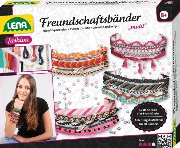 Lena 42117, Smykkesett til å lage armbånd for barn, 8 år, Flerfarget