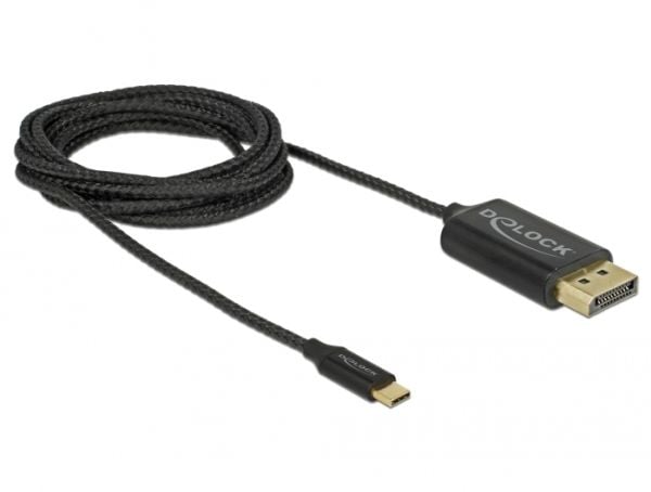 DeLOCK 83710, 2 m, USB Type-C, DisplayPort, Uros, Uros, Suora