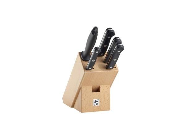 ZWILLING Gourmet, Kniv- / besticksats med block, Rostfritt stål, Plast, Trä, Rostfritt stål, Svart