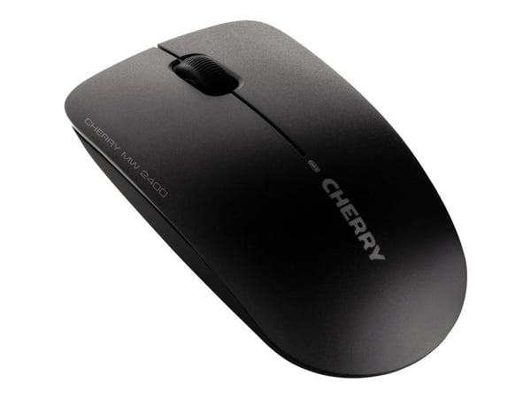 CHERRY MW 2400 - Mus - høyre- og venstrehåndet - optisk - 3 knapper - trådløs - 2.4 GHz - USB trådløs mottaker - svart