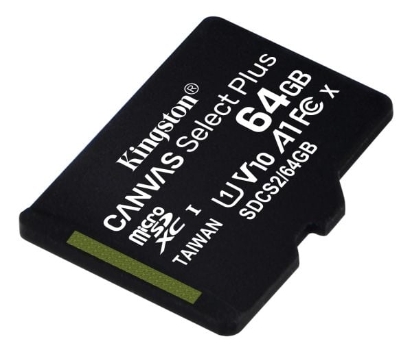 Kingston Canvas Select Plus - Flashminnekort - 64 GB - A1 / Video Class V10 / UHS Class 1 / Class10 - microSDXC UHS-I