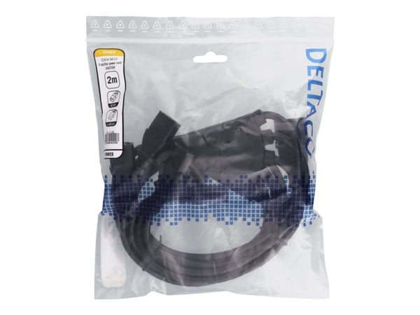DELTACO DEL-113D - Tehonjakaja - IEC 60320 C14 - IEC 60320 C13 - 250 V - 10 A - 2 m - musta