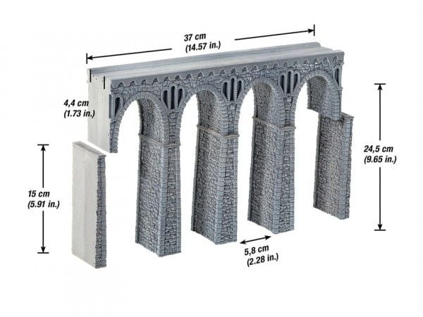 NOCH Quarrystone Viaduct, HO (1:87), Grå