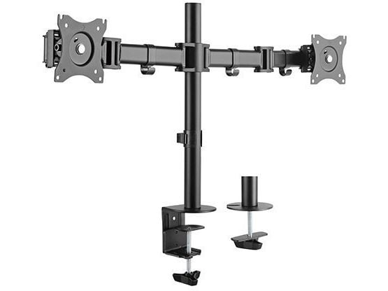 Gearlab - Monteringssett - for 2 skjermer - plastikk, aluminium, stål - matt svart - skjermstørrelse: 13"-27" - skrivebordsmonterbar