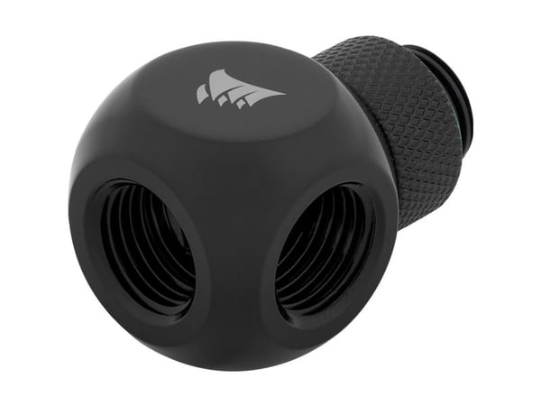 CORSAIR Hydro X Series XF Rotary Y-Splitter - Tilpasning av kjølevæskesystem - svart