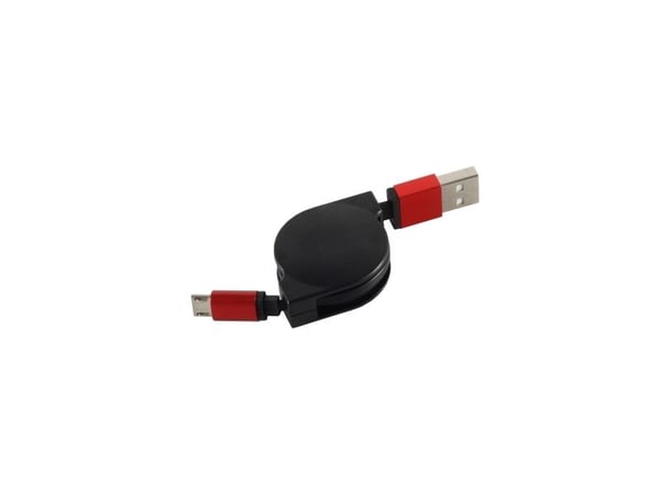 S/CONN 14-50152, 0,8 m, USB A, Micro-USB B, USB 2.0, 0,48 Gbit/s, Sort, Rød