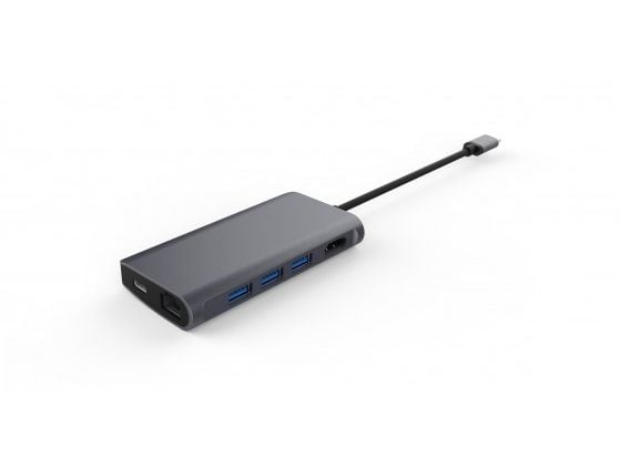 LMP 15954, USB 3.2 Gen 2 (3.1 Gen 2) Type-C, HDMI, RJ-45, USB 3.2 Gen 1 (3.1 Gen 1) Type-A, MicroSD (TransFlash), SD, 5000 Mbit/s, Grå, Aluminium