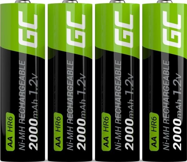 Green Cell GR02, Oppladbart batteri, AA, Nikkelmetallhydrid (NiMH), 1,2 V, 2 stykker, 2000 mAh
