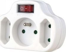 Emos 1905130000, Type C (Europlug), Type C (Europlug), 250 V, 10 A, Hvit, Hankjønn/hunkjønn