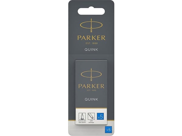 Parker Long PARKER QUINK reservoarpennapatroner, blå, 5 st.