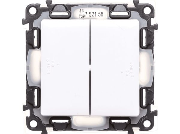 Legrand VALENA LIFE dobbel mellomfarge-bryter IP44 hvit