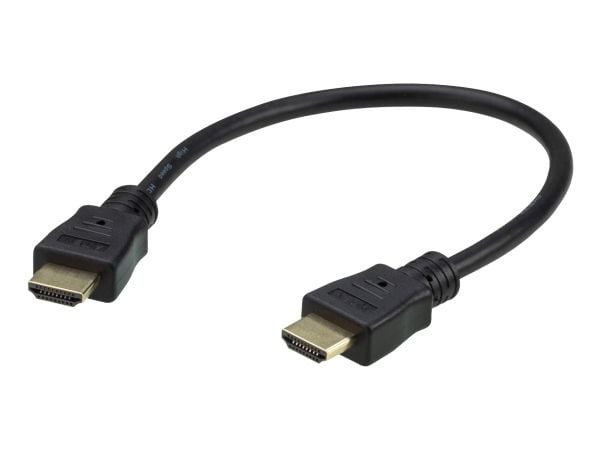 ATEN 2L-7DA3H - Hög hastighet - HDMI-kabel med Ethernet - HDMI hane till HDMI hane - 30 cm - skärmad - svart - stöd för 4K - för ATEN VM5404HA, VM5...