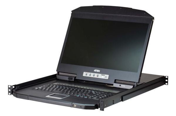 ATEN CL3116NX - KVM-konsoll med KVM-svitsj - 16 porter - PS/2, USB - 18.5" - kan monteres i rack - 1366 x 768 @ 60 Hz - 250 cd/m² - 1000:1 - 5 ms - 1U