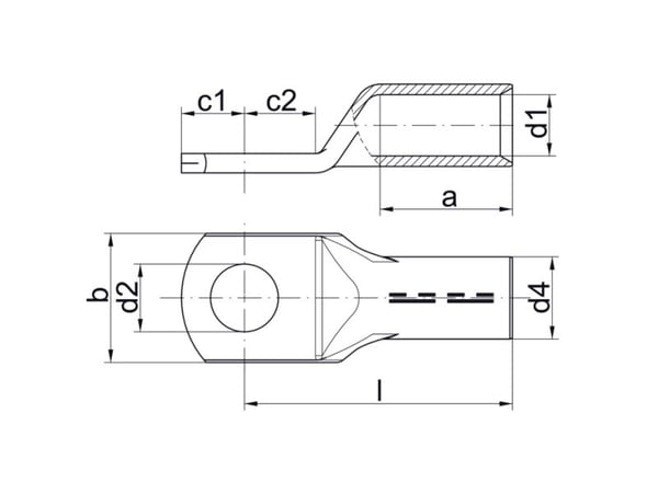Klauke 108R14, Rengaskaapelikenkä, Kupari, Ruostumaton teräs, Kupari, Tinattu kupari, 95 mm²