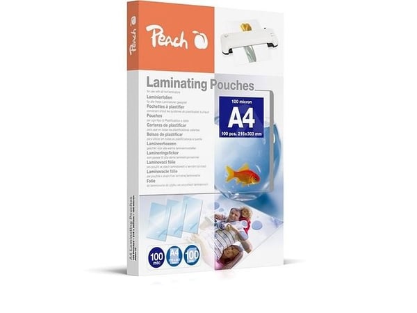 Peach lamineringsposer A4 100mic Glossy PP500-02 100PK