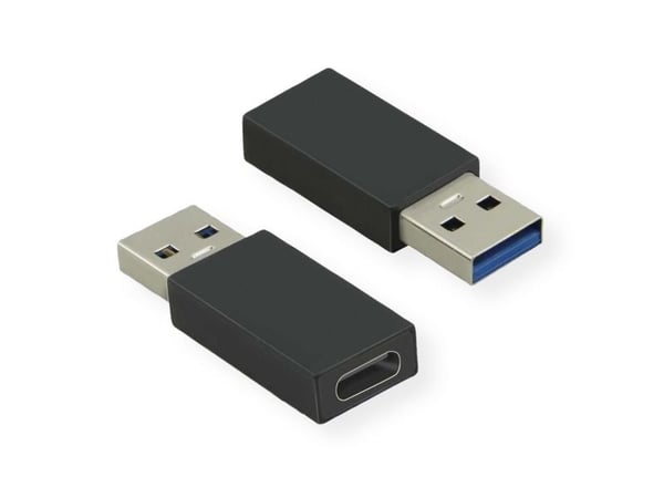 Value Adapter, USB 3.2 Gen 1, Type A - C, M/F, USB Type A, USB Type C, Musta
