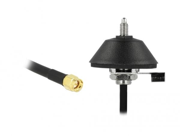 Delock - Antenne - Smart Home - 5 - 7 dBi - rundtstrålende - innendørs / utendørs, kan monteres på vegg - svart