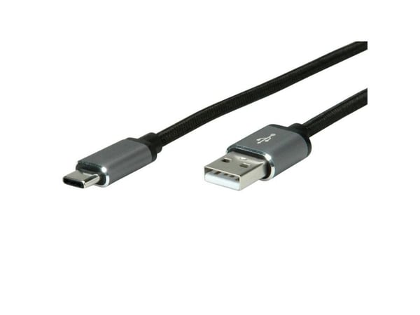ROLINE 11029029, 3 m, USB A, USB C, USB 2.0, 0,48 Gbit/s, Sort, Sølv