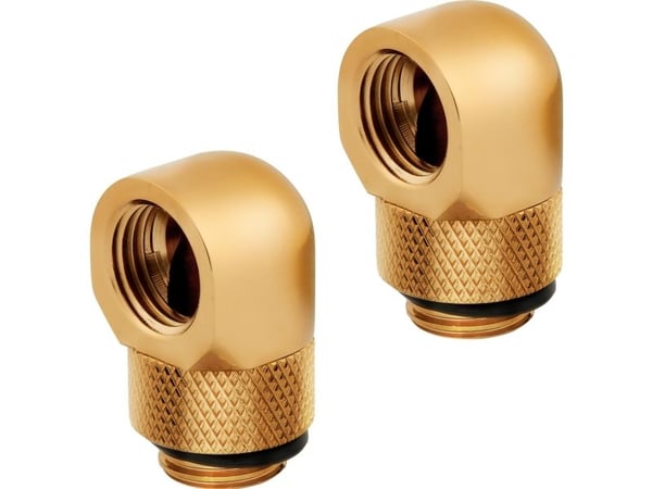 CORSAIR Hydro X Series 90° Rotary Adapter - Armatur for væskekjølesystem - gull (en pakke 2)