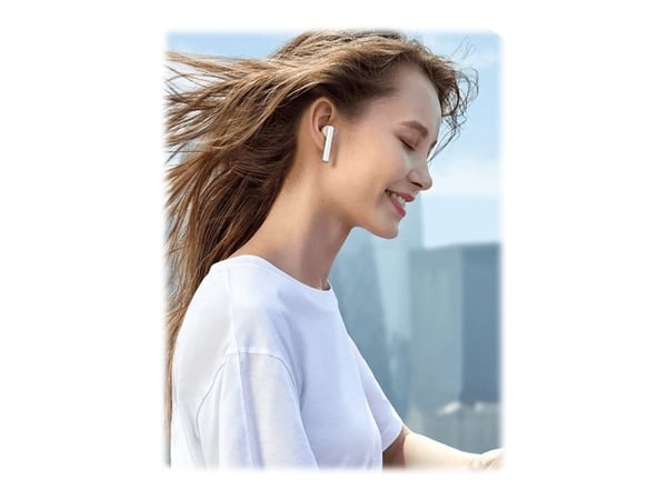 Huawei FreeBuds 3 - True wireless-hodetelefoner med mikrofon - ørepropp - Bluetooth - aktiv støydemping - keramisk hvit