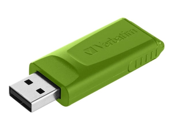 Verbatim Slider - USB-flashstasjon - 16 GB - USB 2.0 - blå, rød, grønn (en pakke 3)