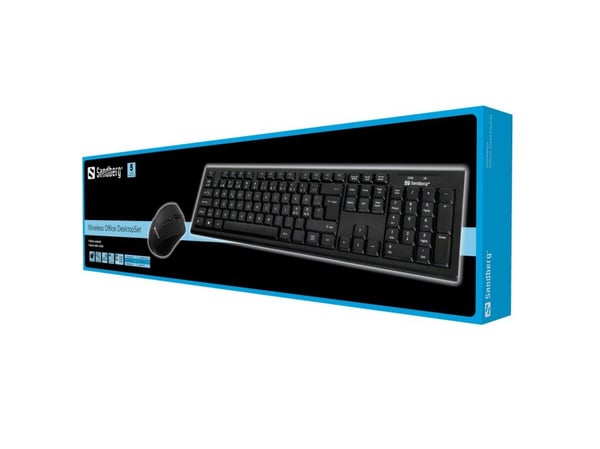 Sandberg DesktopSet - Tastatur- og mussett - trådløs - 2.4 GHz - Norsk