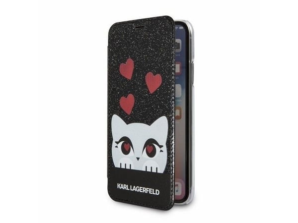 Karl Lagerfeld Valentine-deksel til Apple iPhone X svart (KLFLBKPXVDCBK)