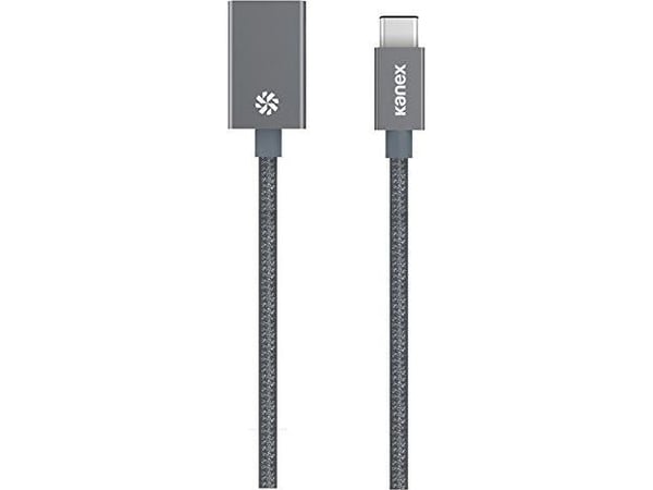 Kanex - USB-adapter - USB-C (hann) til USB Type B (hunn) - 20.3 cm - reversibel C-kontakt - romgrå