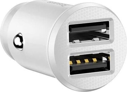 Baseus Grain - Bilstrømadapter - 3.1 A - 2 utgangskontakter (2 x USB) - hvit