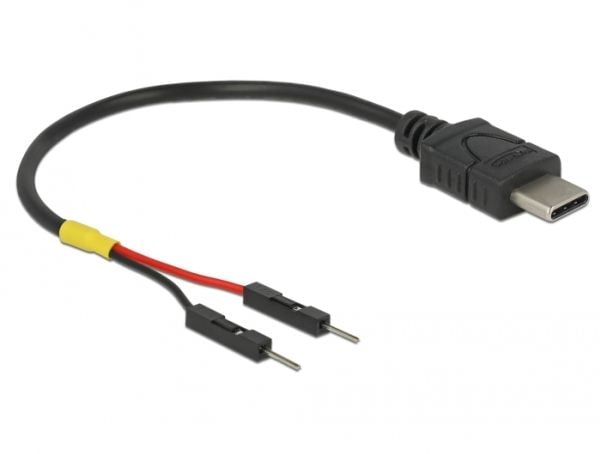 Delock - USB/strøm-kabel - USB-C (hann) til 2-pins USB-header (hann) separat - 10 cm - svart