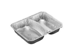Alubakke 2-rum 495/645 ml 227x178x39 mm,6 pk x 100 stk/krt