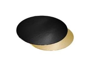 Kagepap Ø220 mm 1100 gr Sort/Guld,100 stk/krt