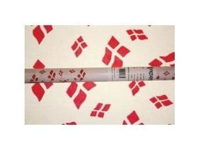 Dug Rulledug 1.2x8 m Papir Damask kvalitet Hvid med flag,1 rl