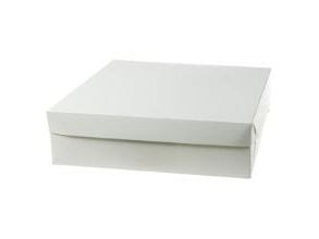 Kageæske fold selv bund til høj bund/lav top-model L350xB350xH100mm pap hvid,100 stk/krt