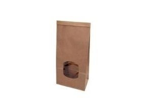 Klodsbundspose 88x47x270 mm med Rude/Tin Tie-lukning PP-Belagt Brun,500 stk/krt