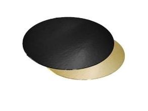 Kagepap Ø200 mm 1100 gr Sort/Guld,100 stk/krt