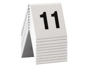 Bordskilt Securit nr 11-20 5x4x5 cm Akryl Hvid,6 ps x 10 stk/pk