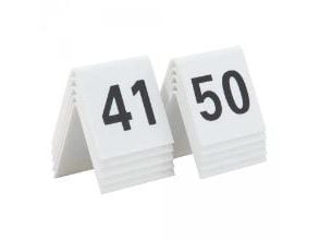Securit® bordnumre 41-50 i hård hvid akryl