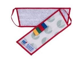 Moppe Velcro Mikro Vision Health Care Mop 40cm Microfiber Svanemærket Hvid Våd,5 stk/pk