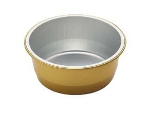 Folieform, Plus Pack, rund 290 ml, Ø 111, höjd 43 aluminium, guld/aluminium, förpackning med 115 st 1-fack