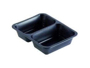 Caterline 645/540 PP svart bricka 2-fack 227x178x50 mm 216 st/krt