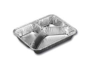 Alubakke 3-rum 210/290/490 ml 227x178x39 mm,100 stk/pk