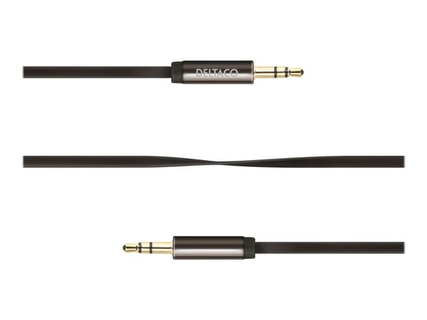DELTACO AUD-101 - Lydkabel - mini-phone stereo 3.5 mm hann til mini-phone stereo 3.5 mm hann - 1 m - svart