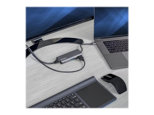 StarTech.com USB-C-moniporttisovitin - USB-C-matkatelakka 4K HDMI:hen, 3x USB 3.0 -keskukseen, SD/SDHC:hen, GbE:hen, 60W PD 3.0 läpivientiin - USB ...