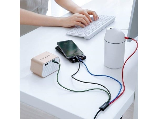 Baseus CA1T4-B01, Lajittelu, USB A, Lightning + micro-USB B + USB C, 1,2 m, Hanstik, Hanstik